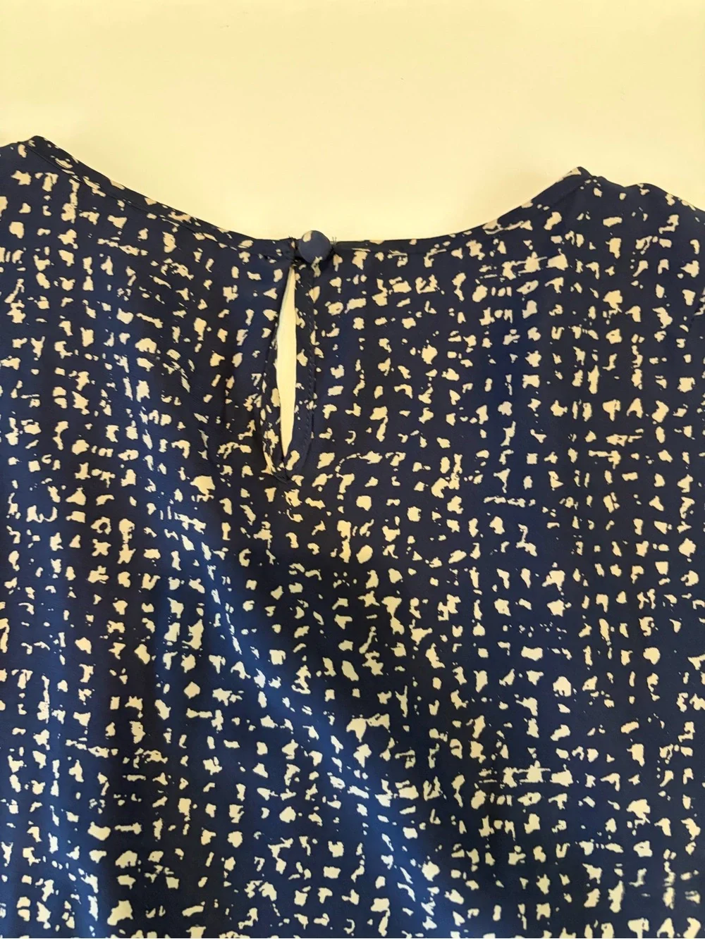 J. Crew Navy and Cream Silk Shirt Dress